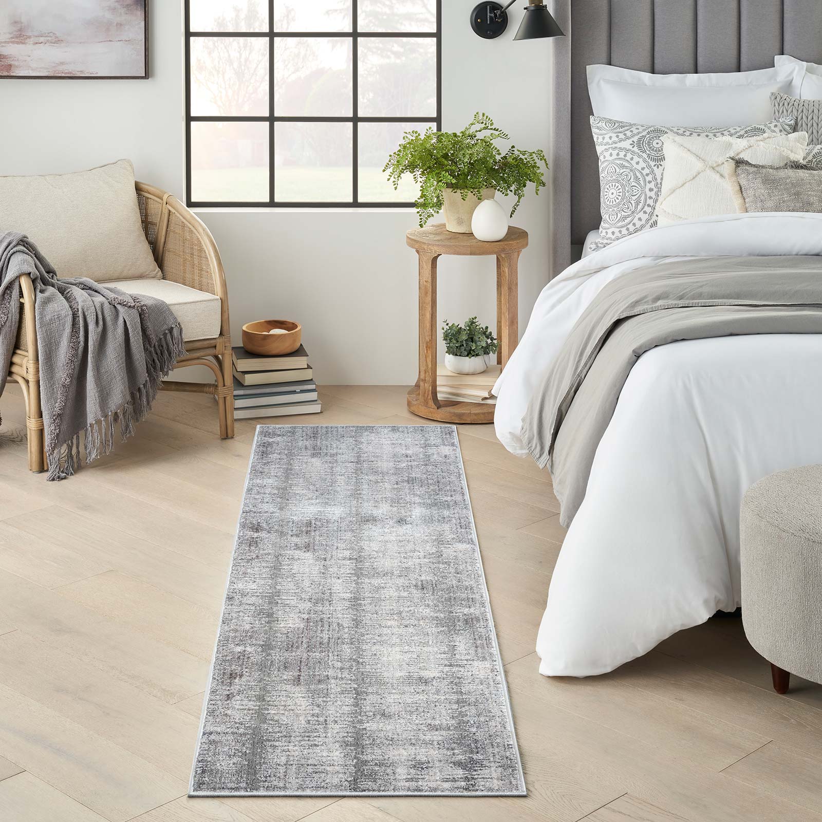 Nourison rug Abstract Hues ABH03 GRYWT GREY WHITE 2x8 099446906458 interior 1