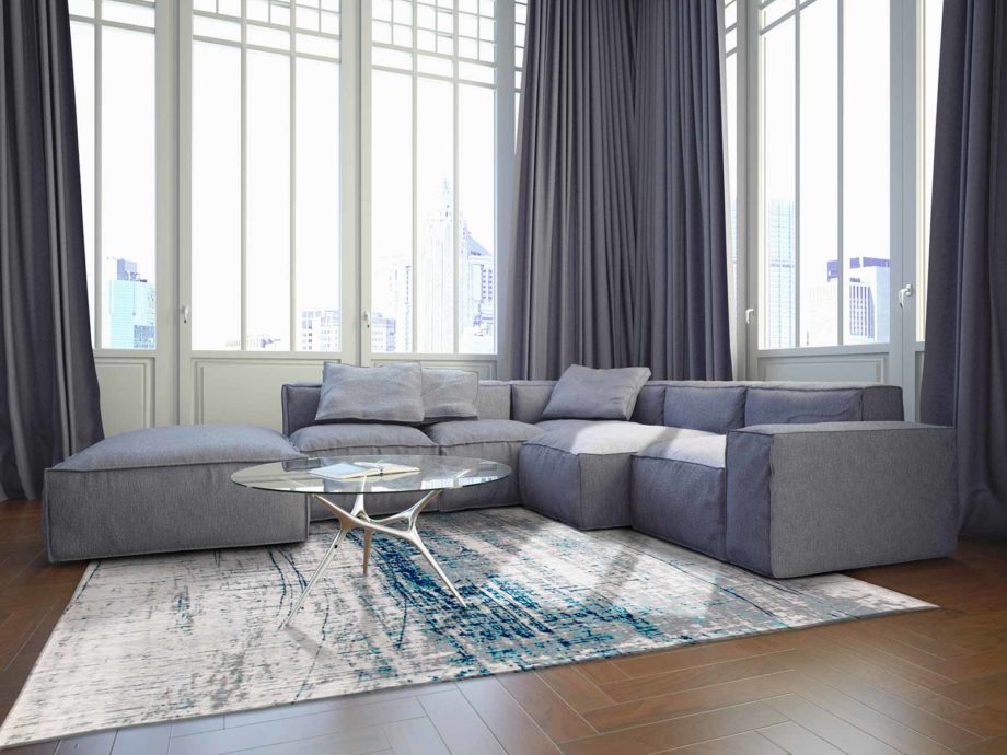 Louis De Poortere matta LX 8421 Mad Men Griff Bronx Azurite interior